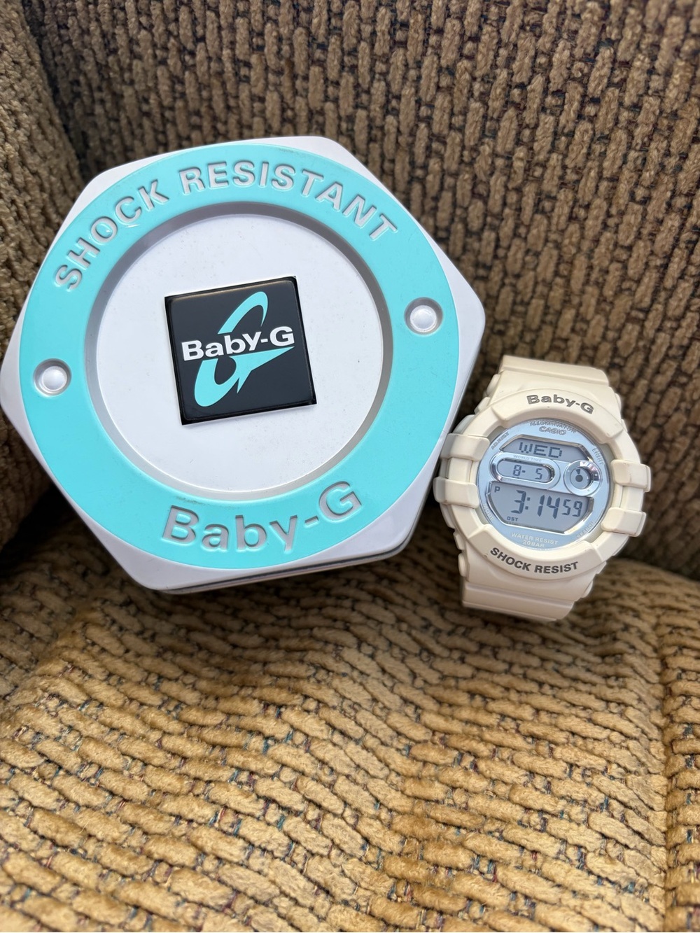 Casio Baby-G Women's Digital Watch in Cream, Off-White color